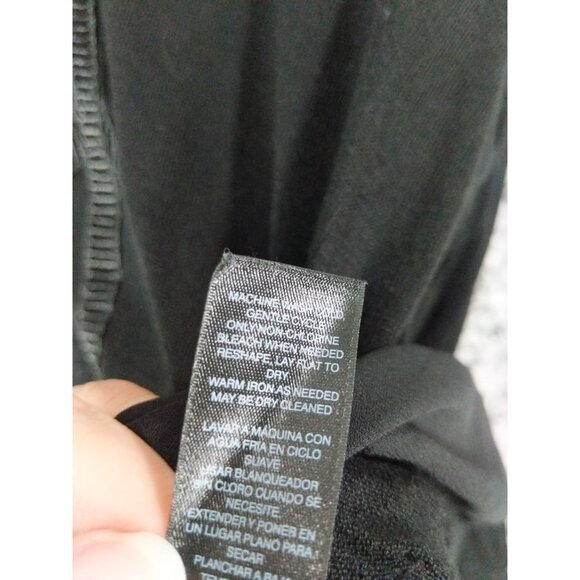 WHBM Sheer Peplum Top Womens SZ S Bell Sleeves Black Lace‎ Goth Grunge Witch EDM - Picture 8 of 9